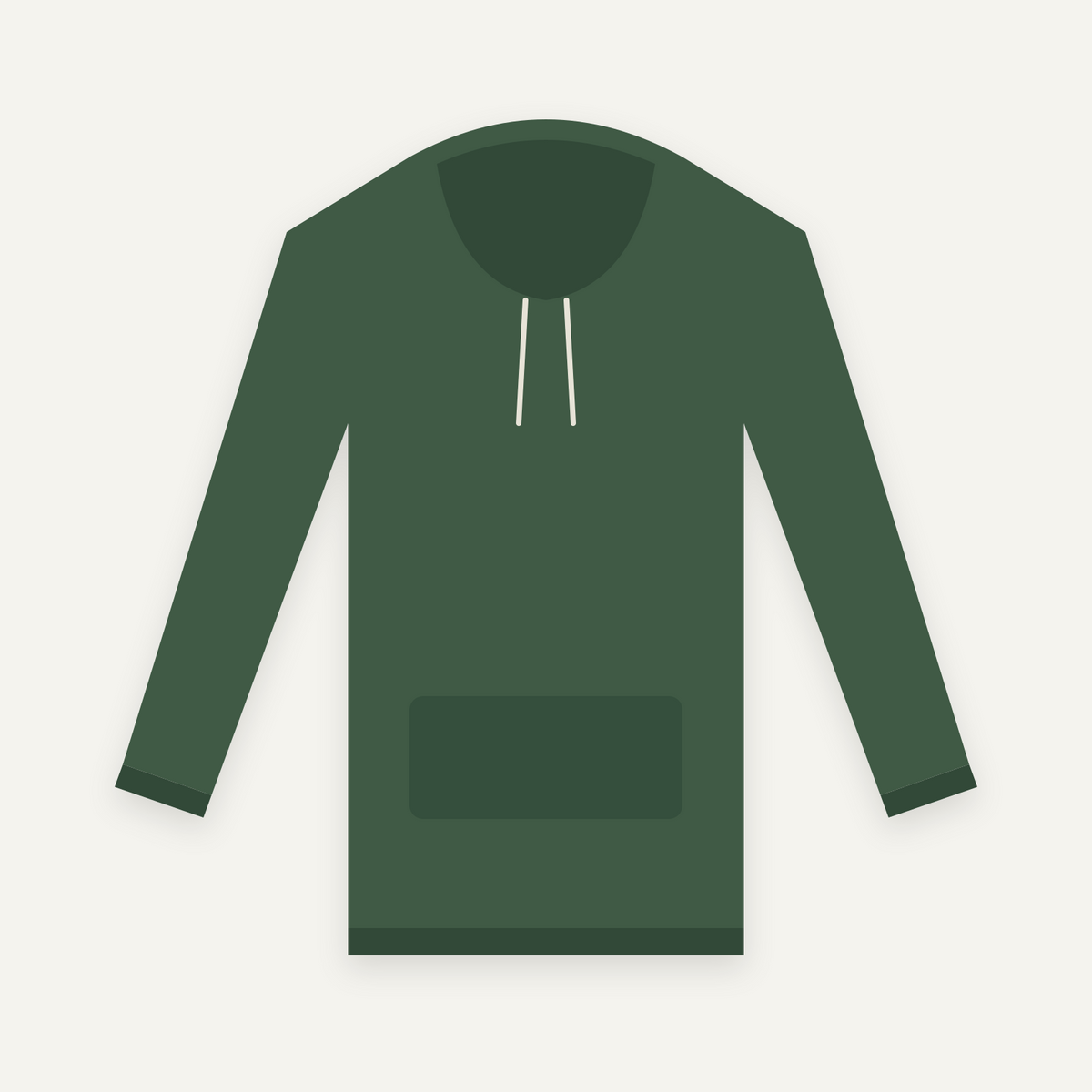 Forest green fleece pullover hoodie