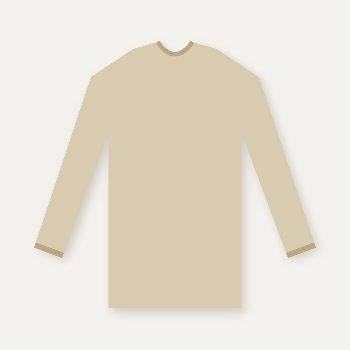 Oatmeal cotton long-sleeve t-shirt