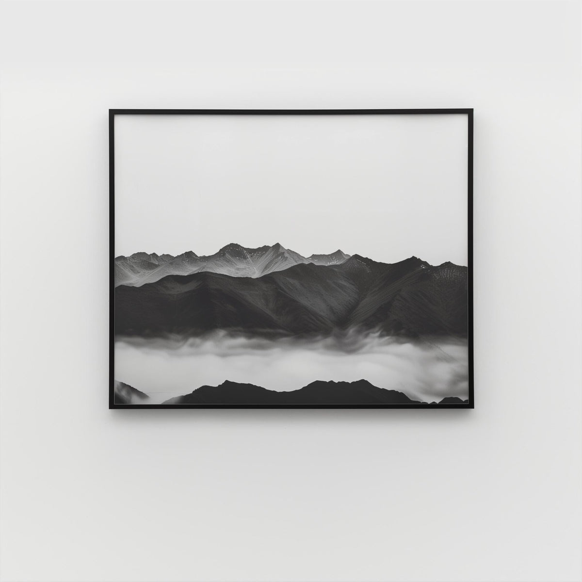 Mountain Mist – Black and White Photo Print
